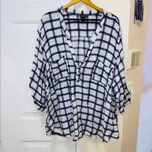 Torrid blue size button down blouse